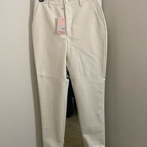 Missguided turn up cigarette faux leather pants